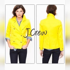J. Crew Yellow Button Trudy Trench Pea Coat Size 4
